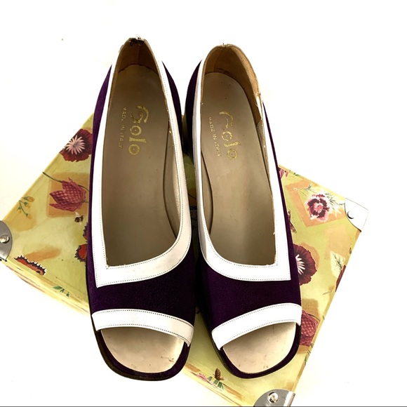 Golo Open Toe Purple Suede Chunky Heel Shoe 8-1/2B - Picture 6 of 9